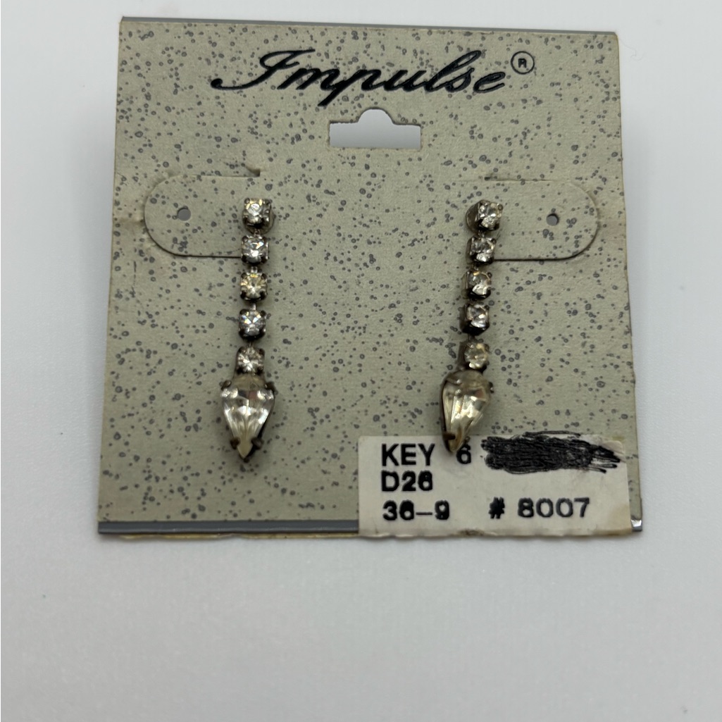 5/$25 Impulse Silver And Clear Drop Earrings